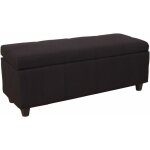 Hhg - jamais utilis] banc / banquette / coffre de rangement kriens, 112x45x45cm, tissu, noir