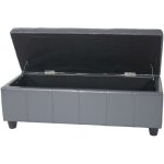 Hhg - jamais utilis] banquette kriens, coffre, banc, cuir + similicuir, 112x45x45cm, gris