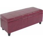 Hhg - jamais utilis] banquette kriens, coffre, banc, cuir + similicuir, 112x45x45cm, rouge