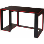 Hhg - jamais utilis] bureau 834, bureau informatique table de bureau, 120x60x76cm, noir - rouge