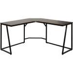 Hhg - jamais utilis] bureau d'angle 750, table d'ordinateur, certifi mvg 76x140x140cm, mdf mtal, brun ...