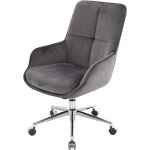 Hhg - jamais utilis] chaise de bureau 122, chaise pivotante avec accoudoirs rglable en hauteur velours, ...