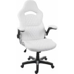Hhg - jamais utilis] chaise de bureau 571 chaise pivotante, fauteuil directorial, similicuir, blanc
