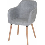 Hhg - jamais utilis] chaise de sjour / salle  manger malm t381, style rtro des annes 50, tissu, ...