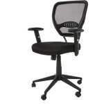 Hhg - jamais utilis] fauteuil / chaise de bureau seattle, charge 150kg, tissu, noir avec accoudoirs