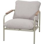 Hhg - fauteuil de jardin en aluminium 591, chaise d'ext�rieur chaise de jardin, tissu / textile ol�fine ...