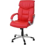 Hhg - jamais utilis] fauteuil / sige de bureau m61, classique, similicuir, rouge