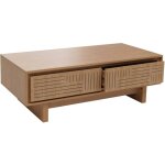Hhg - table basse 907, table de salon, table d'appoint, 2 tiroirs, 2 compartiments, mlamine 40 x 120 ...