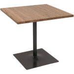 Hhg - table de bistrot 544, table de bar, gastronomie industrielle bois d'orme certifi� mvg 75x80x80cm, ...