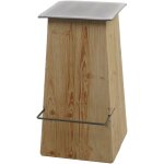 Hhg - tabouret de bar 605, chaise de bar tabouret de bar, bois massif industriel certifi mvg, naturel ...