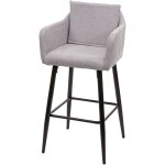 Jamais utilis] tabouret de bar hhg 748, tabouret de comptoir, repose - pieds mtal, tissu / textile ...