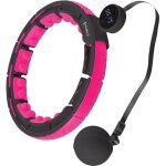 Hhm16 hula hoop noir / rose magntique avec poids + compteur hms