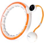 Hhm21 hula hoop tpe blanc / orange magn�tique avec poids + compteur hms