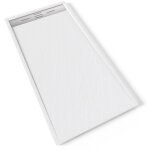 Hiemal inox receveur de douche 80 x 160 cm r�sine blanc aspect ardoise + bonde inox incluse - salle de ...