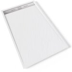 Hiemal inox receveur de douche 90 x 150 cm rsine blanc aspect ardoise + bonde inox incluse - salle de ...