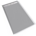 Hiemal inox receveur de douche 90 x 160 cm résine gris aspect ardoise + bonde inox incluse - salle de ... Hiemal inox receveur de douche 90 x 160 cm résine gris aspect ardoise + bonde inox incluse - salle de ...
