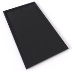 Hiemal receveur de douche 80 x 140 cm r�sine noir aspect ardoise + bonde incluse - salle de bain