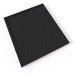 Saniverre - hiemal receveur de douche 80 x 90 cm r�sine noir aspect ardoise + bonde incluse - salle de ...