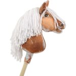 Hobby horse premium petit cheval b�ton - tobiano pie avec crini�re blanche a4