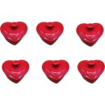 Hobbytech - lot de 6 mini - cocottes  c?ur rouge avec couvercle 10 x 7, 5 cm