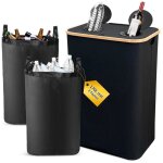 Hoerfuriy - 110l collecteur de bouteilles avec couvercle, 2 compartiments poubelle recyclage, 2 réutilisables ... Hoerfuriy - 110l collecteur de bouteilles avec couvercle, 2 compartiments poubelle recyclage, 2 réutilisables ...