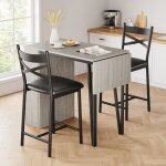 Hoerfuriy - lot de 3 tables de bar pliables avec 2 tabourets de bar et 3 �tag�res lat�rales - table de ...