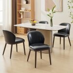 Lot de 4 chaises de salle à manger avec siège rembourré, pieds en métal noir pour cuisine, salon, chambre, ... Lot de 4 chaises de salle à manger avec siège rembourré, pieds en métal noir pour cuisine, salon, chambre, ...