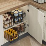 4 pices bacs de rangement pour conglateur, paniers de conglation empilables, bacs de rangement en ...