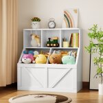 Hoerfuriy - biblioth�que pour enfants, meuble de rangement, chambre enfant, �tag�res � 2 hauteurs, blanc, ...