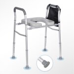 Cadre toilette securise largeur et hauteur reglables barre deappui pour wc avec accoudoirs en alliage ...