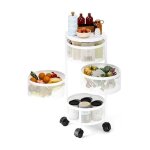 Chariots de service, chariot de cuisine fruits l�gumes, resserre ronde rotative, desserte � roulettes, ...