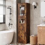 Hoerfuriy - colonne de salle de bain 5 niveaux 2 portes, meuble rangement de salle de bain, tagre rglable, ...