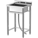 Hoerfuriy - evier professionnel inox plonge sur pied bloc - 1 bacs de lavage rincage, 21x21x33 inch Hoerfuriy - evier professionnel inox plonge sur pied bloc - 1 bacs de lavage rincage, 21x21x33 inch