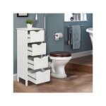 Hoerfuriy - meuble de salle de bain sur pieds avec 4 tiroirs, 30 x 30 x 82 cm, placard de rangement, ...