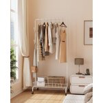 Portant  vtements  roulettes, porte - manteaux, penderie, 60x35x155c, mavec double tringle et tagre ...