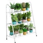 Porte plantes et �tag�re � plantes, support pour plantes � 3 �tages en m�tal - 63x31x69cm - �tag�re � ...