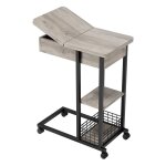 Hoerfuriy - table d'appoint bout de canap avec roulettes cadre en mtal desserte de lit support ordinateur ...