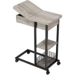 Hoerfuriy - table d'appoint en forme de c - 75 x 60 x 35 cm, table d'appoint avec roulettes - mobile ...