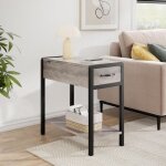 Hoerfuriy - table d'appoint avec tiroir et tagre, table de chevet troite, table basse pour salon, ...