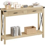 Table d'entr�e de style boh�me avec tiroirs en rotin, table console en bois de 43 pouces pour l'entr�e, ...