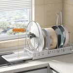 Hoerfuriy - tirez le support de stockage de pan avec 7 diviseurs r�glables, coulissant le support de ...