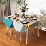 Hofuton lot de 4 chaises de cuisine salle � manger plastique 45, 5 x 40 x 82, 5 cm 150kg blanc + vert ...