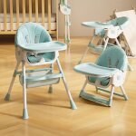 Hofuton chaise haute bb volutive 2 en 1, harnais de scurit, plateau amovible, sige rglable, hauteurr ...