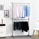 Hofuton portant penderie  vtement sur roulettes, 85 - 1505085 - 160cm, tube en fer revtu d'acier, ...