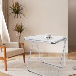 Hofuton table pliable en acrylique, table d'appoint, petit bureau d'ordinateur pour petits espaces, transparen ...