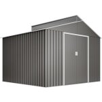 Abri de jardin m�tal 7, 25m2 latte - couleur m�tallis�e r�sistante - avec fen�tre - porte coulissante ...