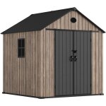 Hoggar ? abri de jardin en r�sine 5, 02 m� oak o50 ? sol inclus ? fen�tre lat�rale ? effet bois premium ...