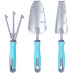 Holtaz 3 piece garden tools set, outils de jardinage avec poussoir et r�teau, truelle avec poign�e antid�rapan ...