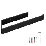 Holzbrink - porte sopalin noir mat 244x72 mm porte serviette mural pour salle de bain, cuisine, toilette ...