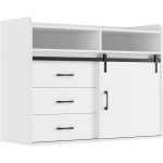 Homavo - buffet 3 tiroirs 120 cm blanc hg1 - s